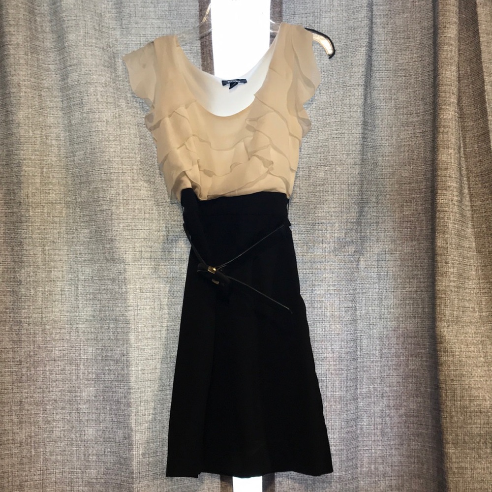 A white and black formal dress